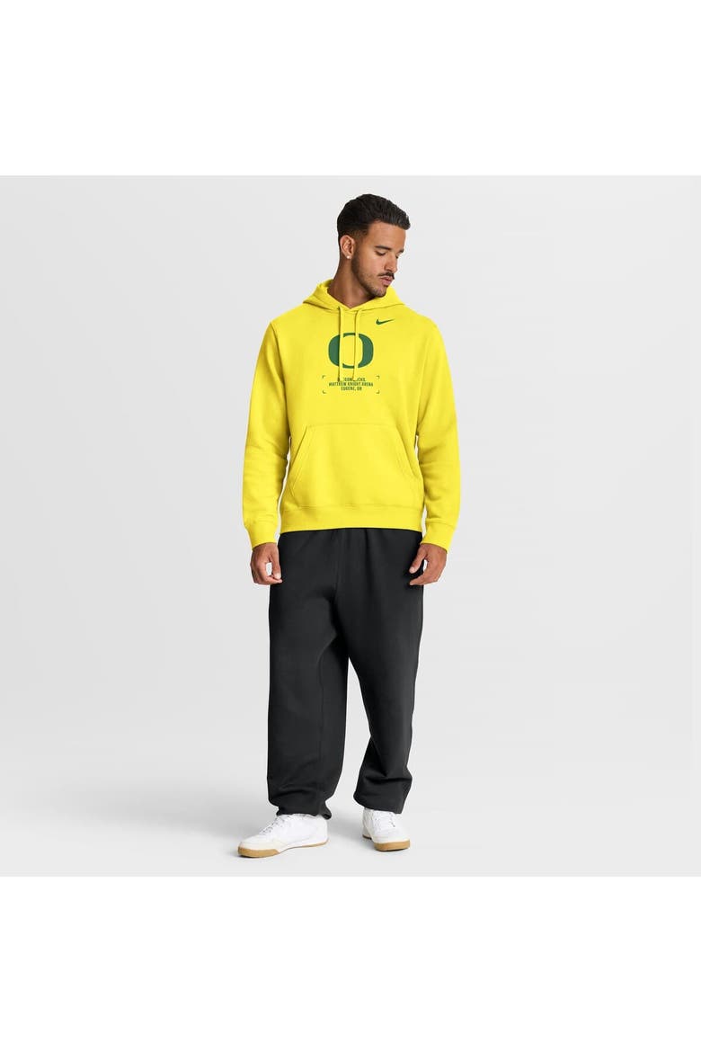 Men's Nike Yellow Oregon Ducks Basketball Two-Hit Club Fleece Pullover Hoodie, Alternate, color, Yellow