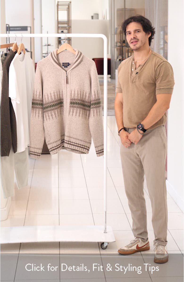 Sawtooth Buck Lambswool Blend Zip Cardigan, sales video thumbnail