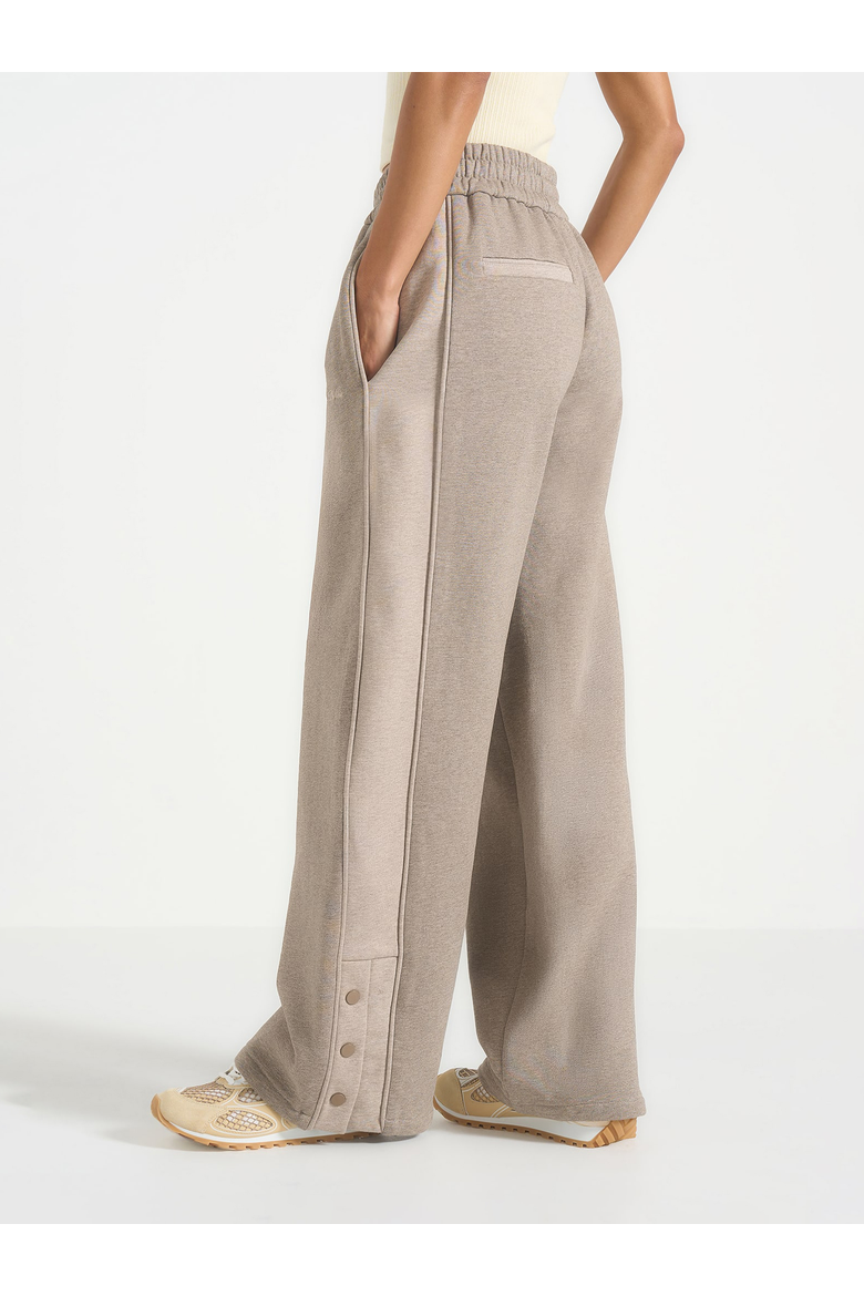 Caya Two Tone Wide Leg Popper Joggers, Alternate, color, Beige