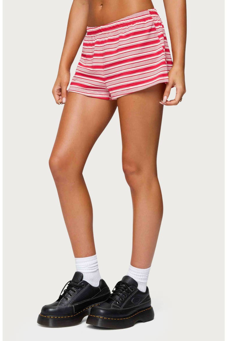 Glennon Stripe Low Rise Shorts, Alternate, color, RED-AND-WHITE