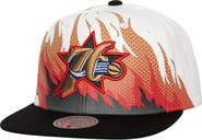 Mitchell & Ness Men's Mitchell & Ness White Philadelphia 76ers Hot Fire Snapback Hat