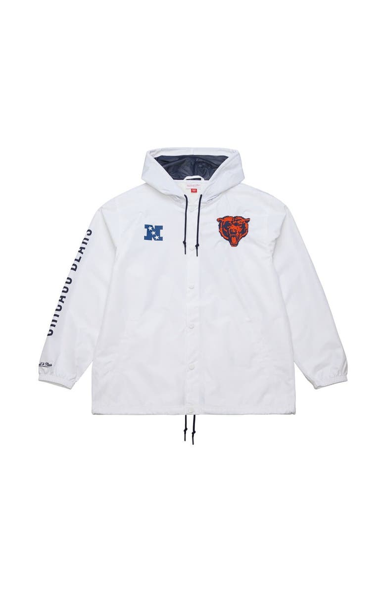 Mitchell & Ness Men's Mitchell & Ness  White Chicago Bears Vintage Logo Coaches Full-Snap Hoodie Jacket, Alternate, color, 