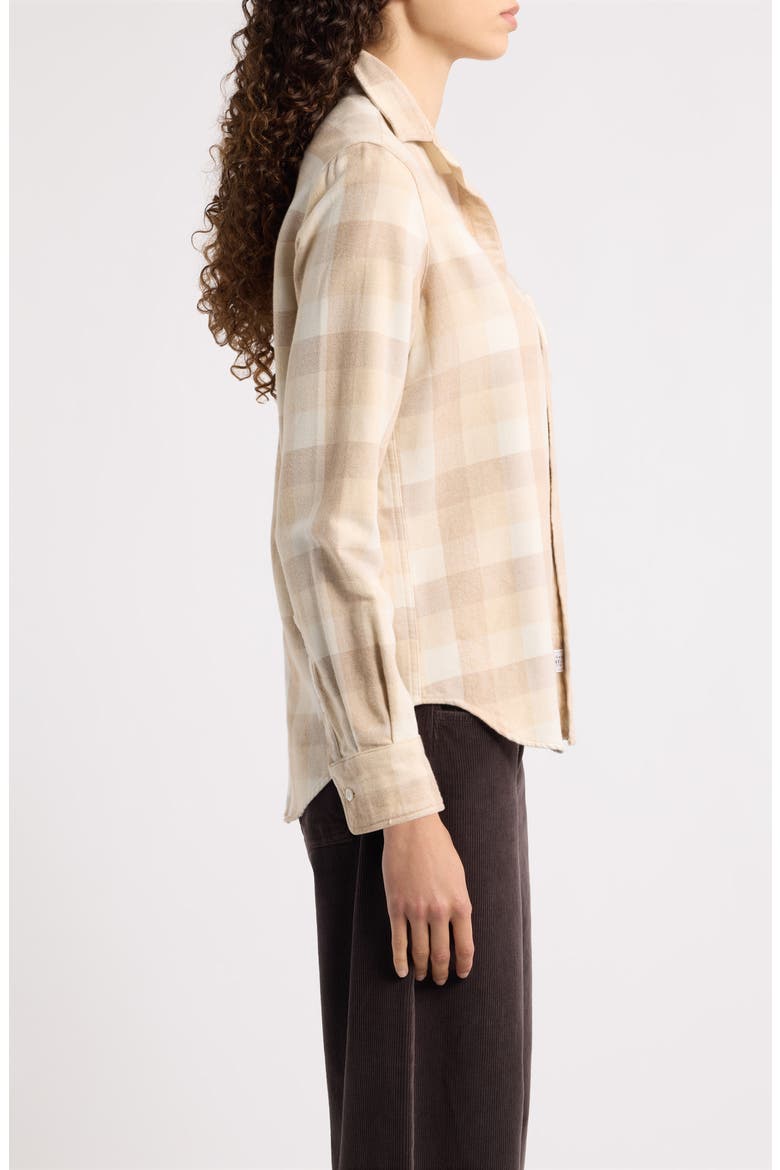 Eileen Relaxed Button Up Shirt, Alternate, color, CREAM SAND CAMEL LARGE PLAID