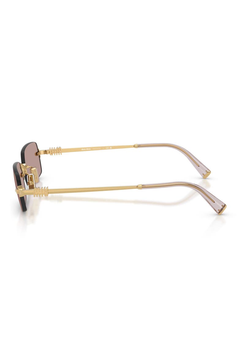 52mm Rectangular Sunglasses, Alternate, color, GOLD / LIGHT PURPLE BROWN