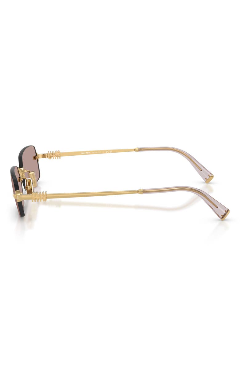 Miu Miu 52mm Rectangular Sunglasses, Alternate, color, Gold / Light Purple Brown