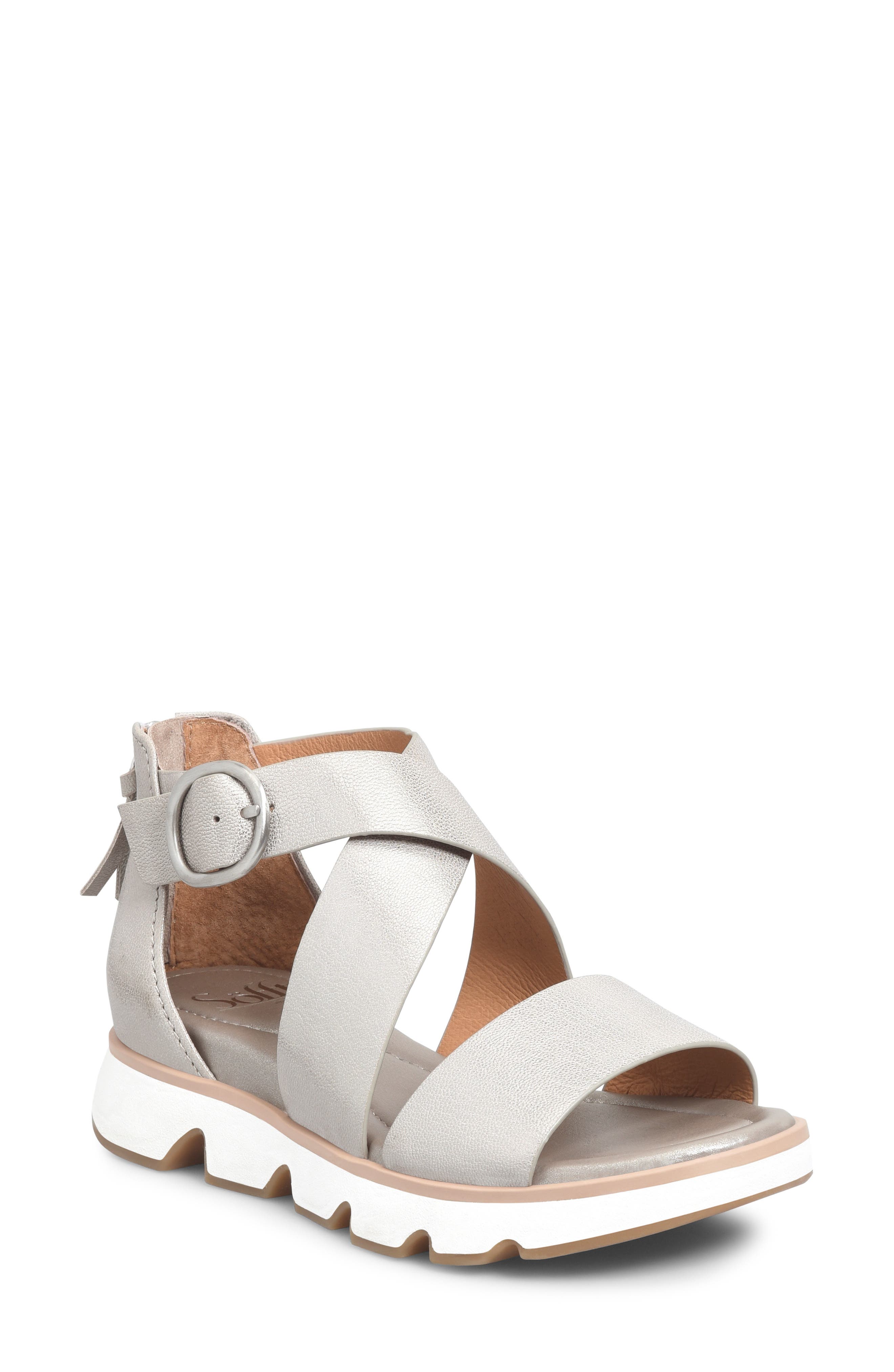 Söfft Mackenna Sandal, Main, color, Silver