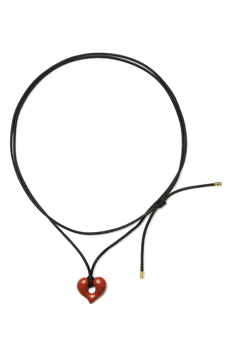 Missoma Molten Red Jasper Heart Cord Pendant Necklace, Alternate, color, Jasper