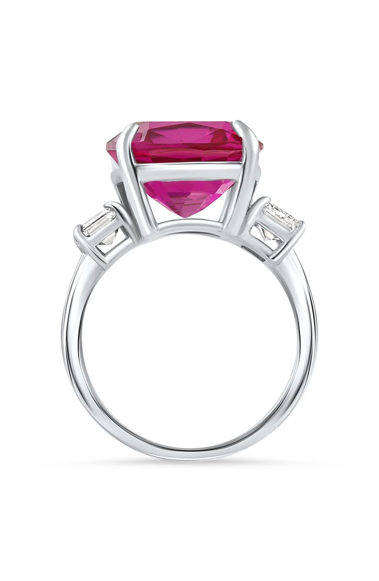 Bliss Diamond 8.50Ct Cushion Ruby & Emerald Cut Diamond Ring 14k Gold Lab Grown, Alternate, color, 14K White Gold