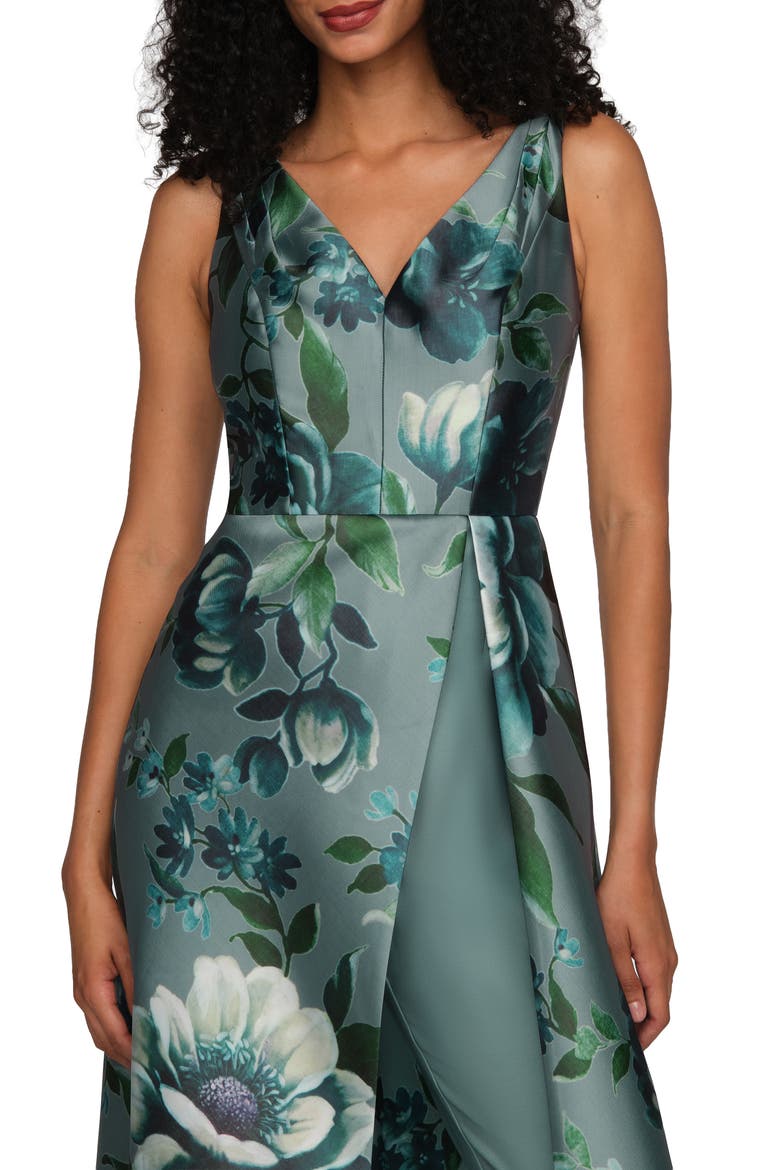 Isabelle Floral Print Mikado Jumpsuit, Alternate, color, ICEBERG