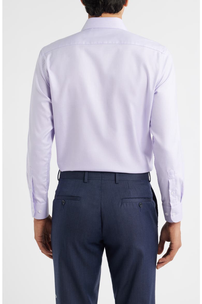 Trim Fit Textured Cotton Dress Shirt, Alternate, color, LAVENDER