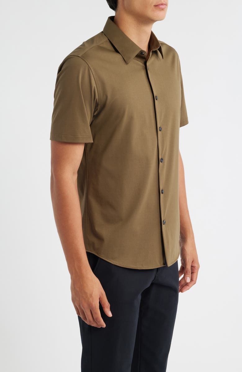 Theory Irving Short Sleeve Button-Up Shirt, Alternate, color, Duffle