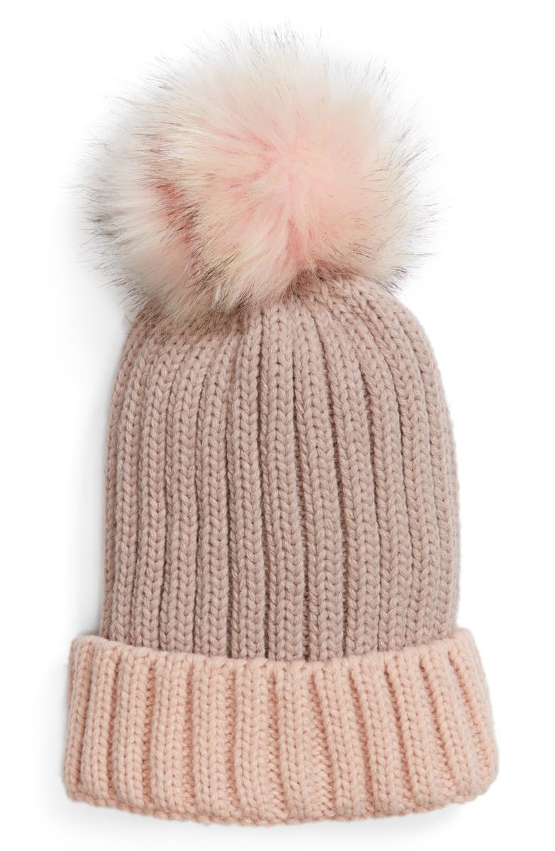 BP. Two Tone Pompom Beanie, Main, color, 