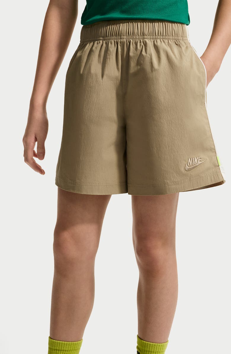 Nike Kids' Woven Drawstring Shorts, Main, color, Parachute Beige/White
