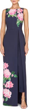 Kay Unger Elani Floral Walk-Thru Jumpsuit