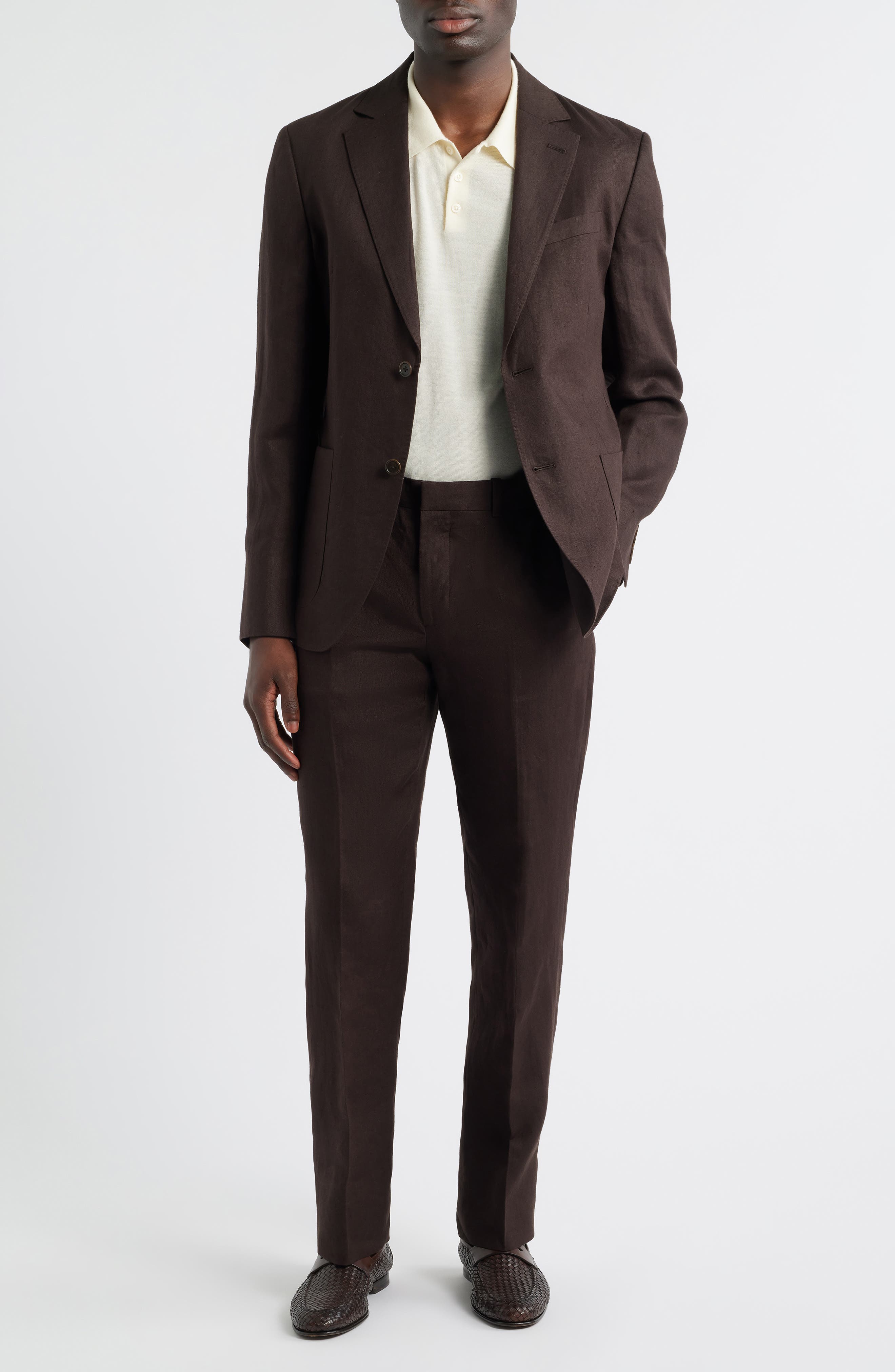 Мужские Nordstrom Henrik Trim Fit Solid Italian Linen Suit Separate Jacket — фото 7