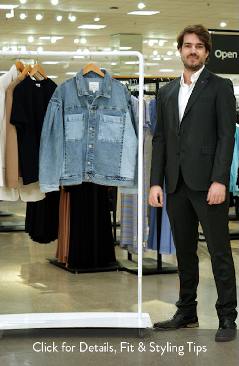 Colorblock Oversize Denim Trucker Jacket, sales video thumbnail