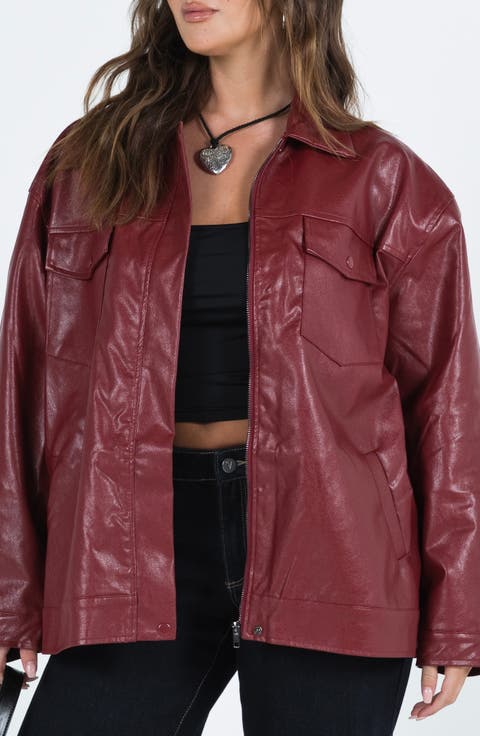 Callie Oversize Faux Leather Jacket