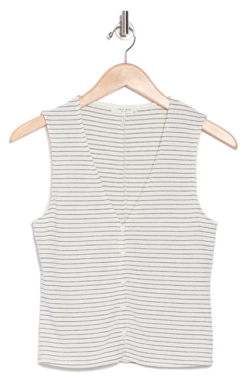 Rag & Bone The Knit Stripe T-shirt In Ivory Multi