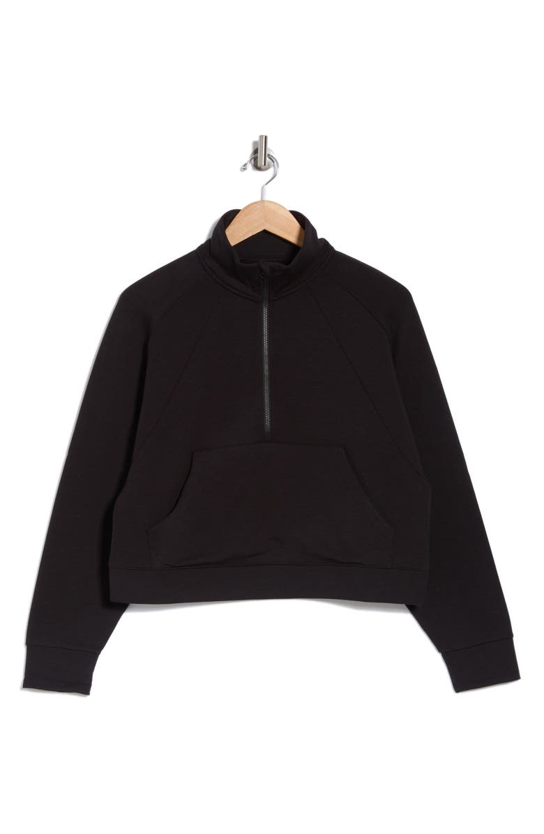 Z by Zella Cozy Knit Half-Zip Sweatshirt, Alternate, color, Black
