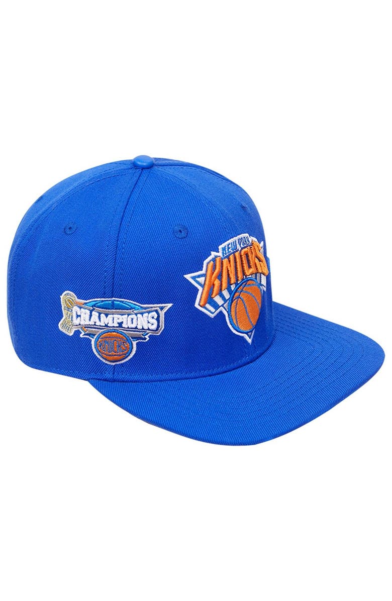 Post Men's Royal New York Knicks Championship Capsule Snapback Hat, Alternate, color, 