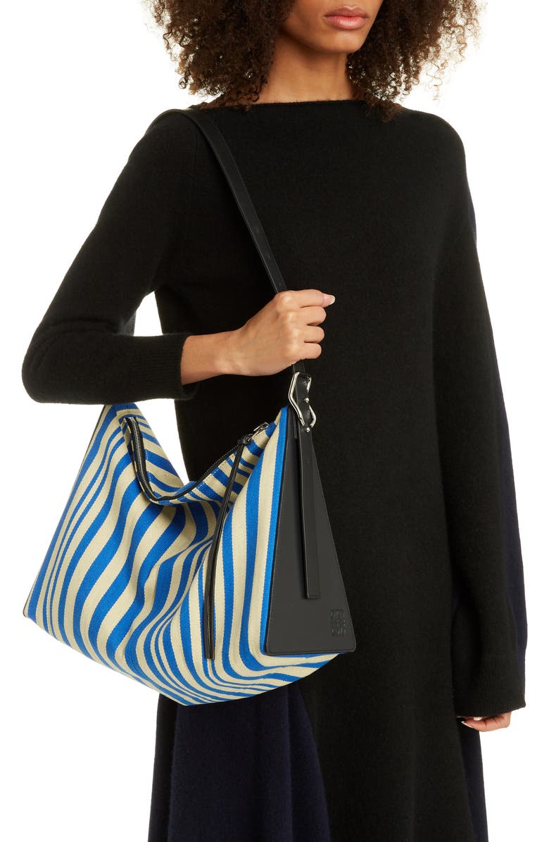 Loewe Berlingo Stripe Canvas Crossbody Bag, Alternate, color,