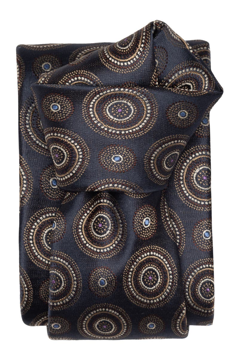 Elizabetta Cefalù - Extra Long Silk Jacquard Tie for Men, Alternate, color, Navy And Brown