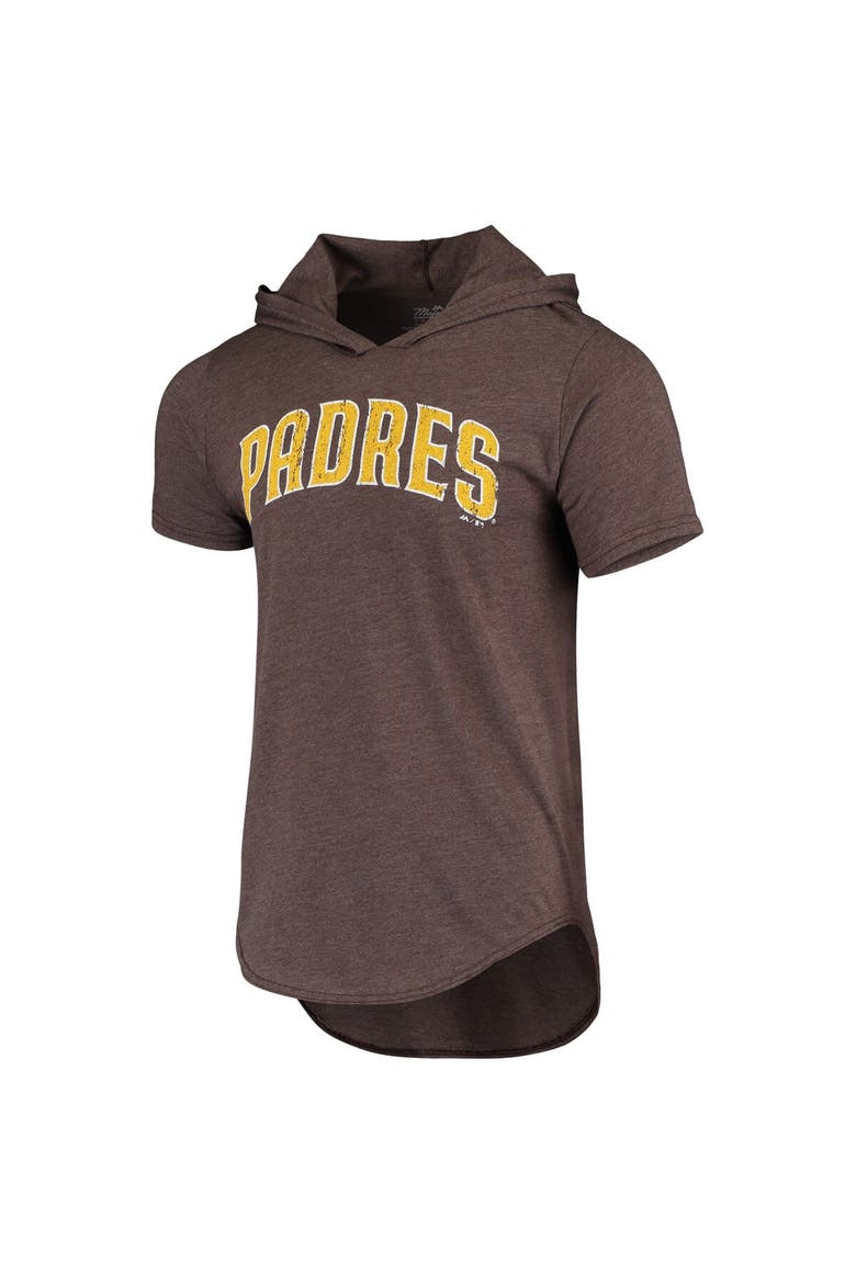 Men's Majestic Threads Fernando Tatis Jr. Heathered Brown San Diego Padres Softhand Player Tri-Blend Hoodie T-Shirt, Alternate, color, Brown