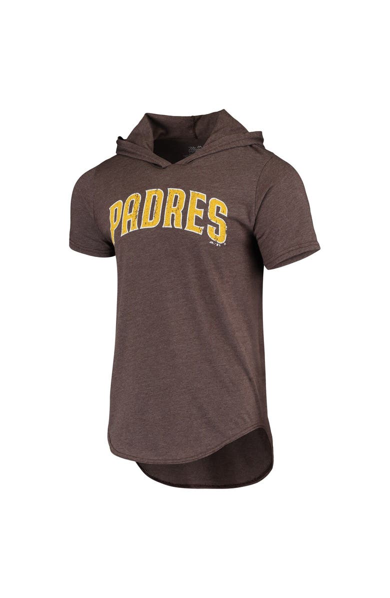 Majestic Threads Men's Majestic Threads Fernando Tatis Jr. Heathered Brown San Diego Padres Softhand Player Tri-Blend Hoodie T-Shirt, Alternate, color, Brown