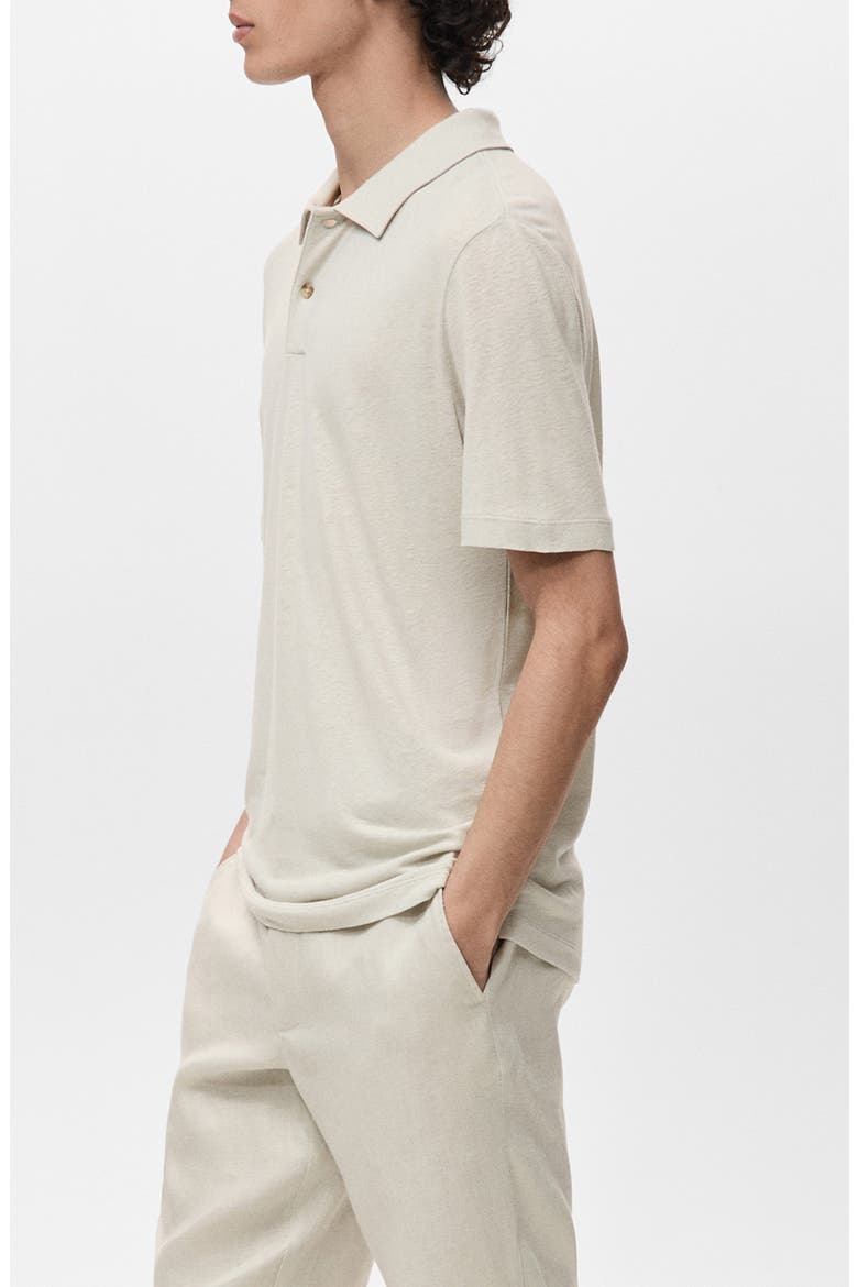 Slim Fit Linen Blend Jersey Polo, Alternate, color, ICE GREY