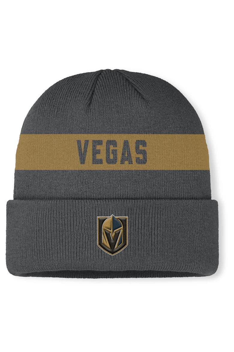 Men's Fanatics Gray Vegas Golden Knights Authentic Pro Rink Cuffed Knit Hat, Main, color, Gray