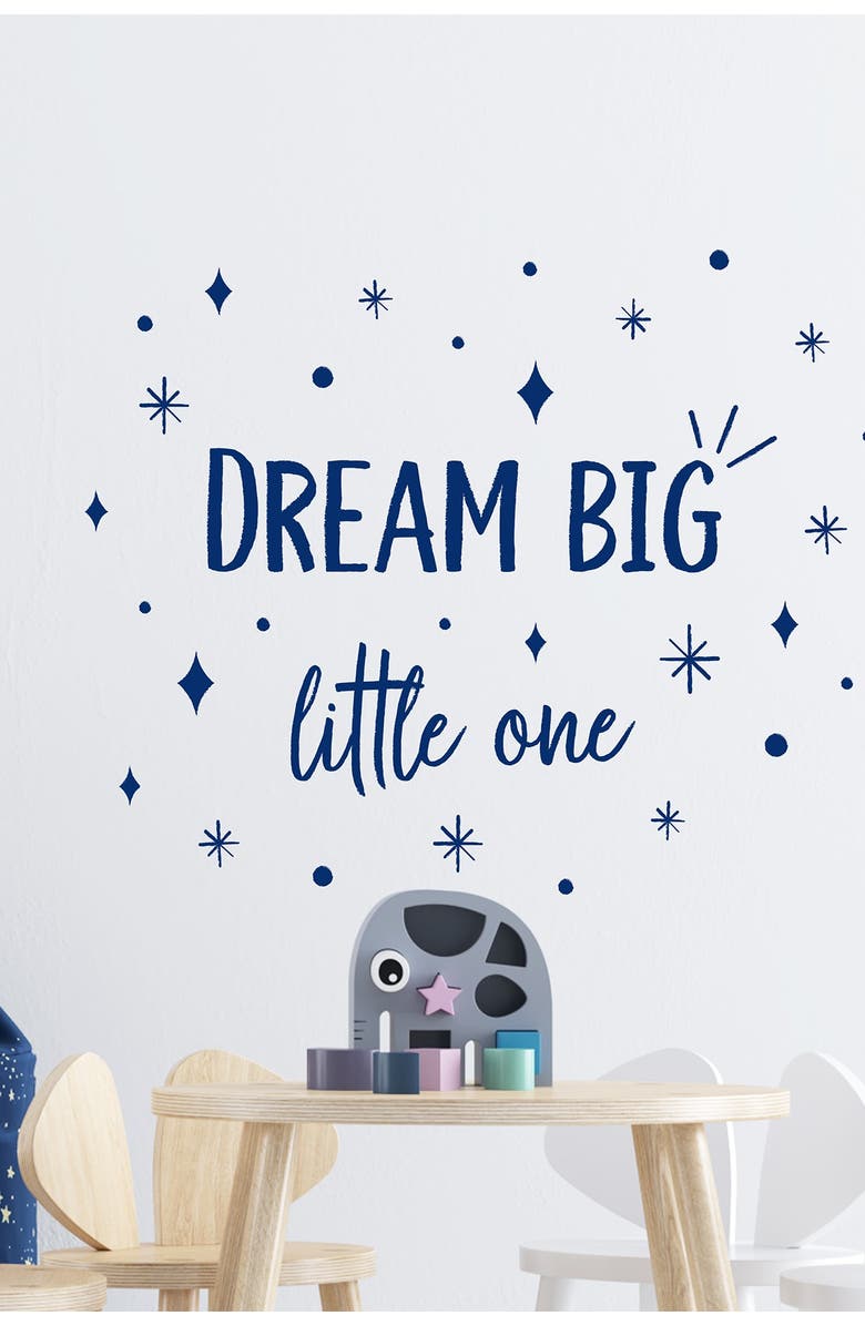 WALPLUS Dream Big Little One Quote Wall Decor - Blue, Main, color, 