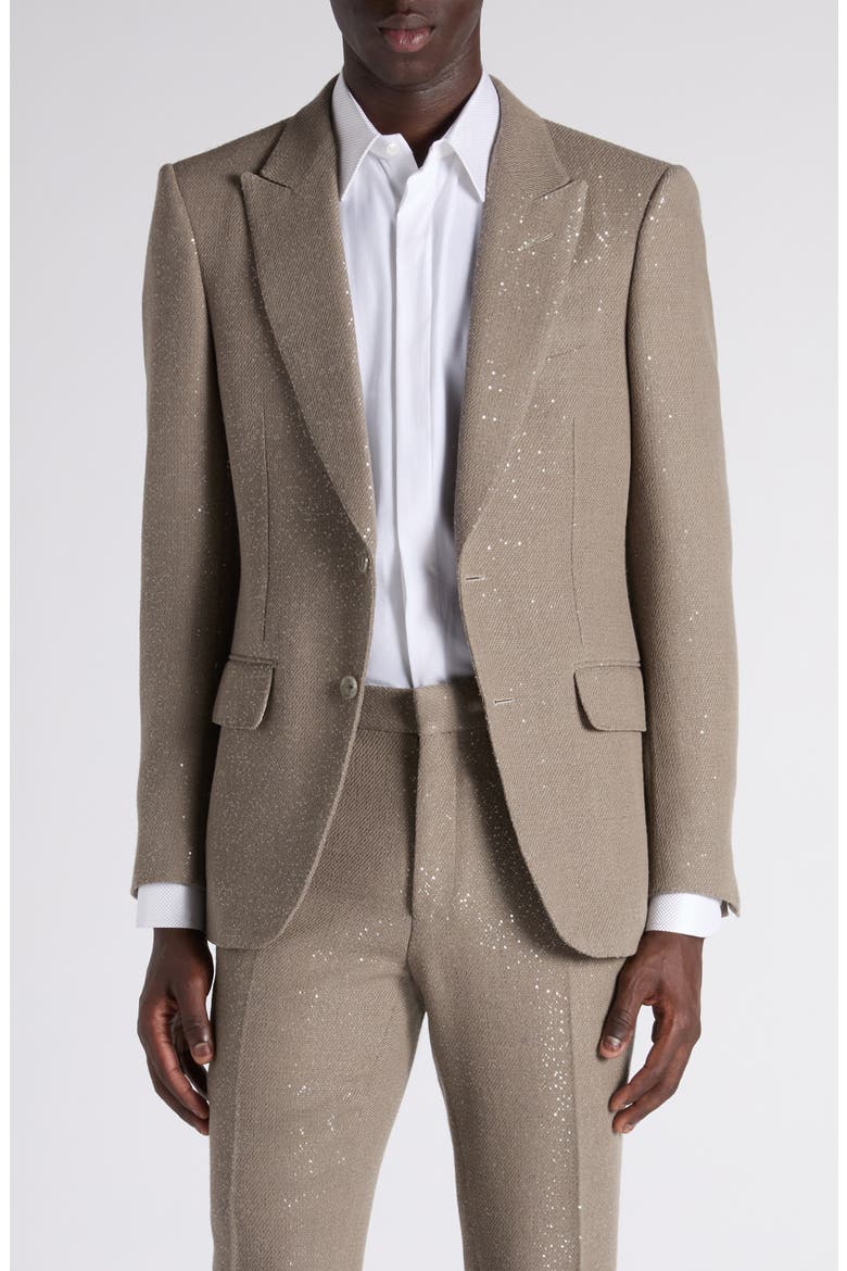 Sequin Light Bouclé Suit Jacket, Main, color, JBQ DESERT TAUPE