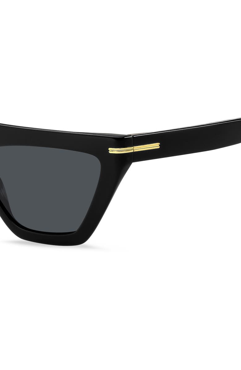 BOSS 58mm Cat Eye Sunglasses, Alternate, color, Black