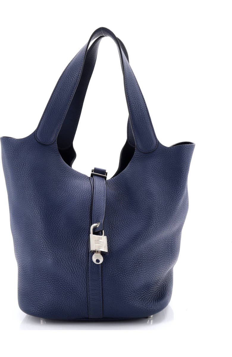 Pre-Owned Hermes Picotin Lock Bag Clemence GM, Main, color, Bleu De Malte