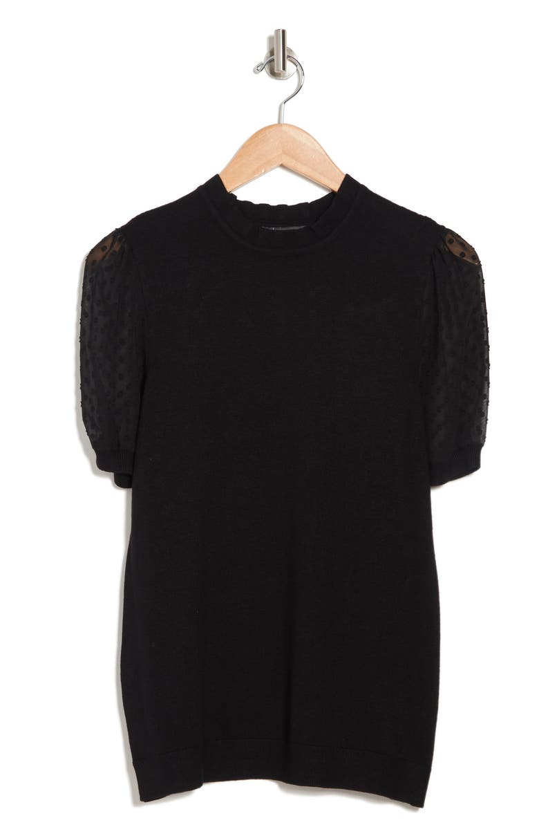 Adrianna Papell Short Puff Sleeve Sweater Top, Alternate, color, 