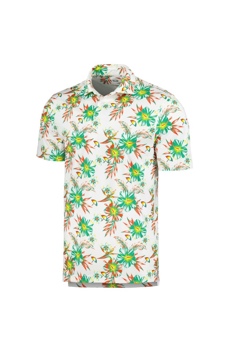 Full Turn Men's White Arnold Palmer Print Tri-Blend Polo, Alternate, color, White