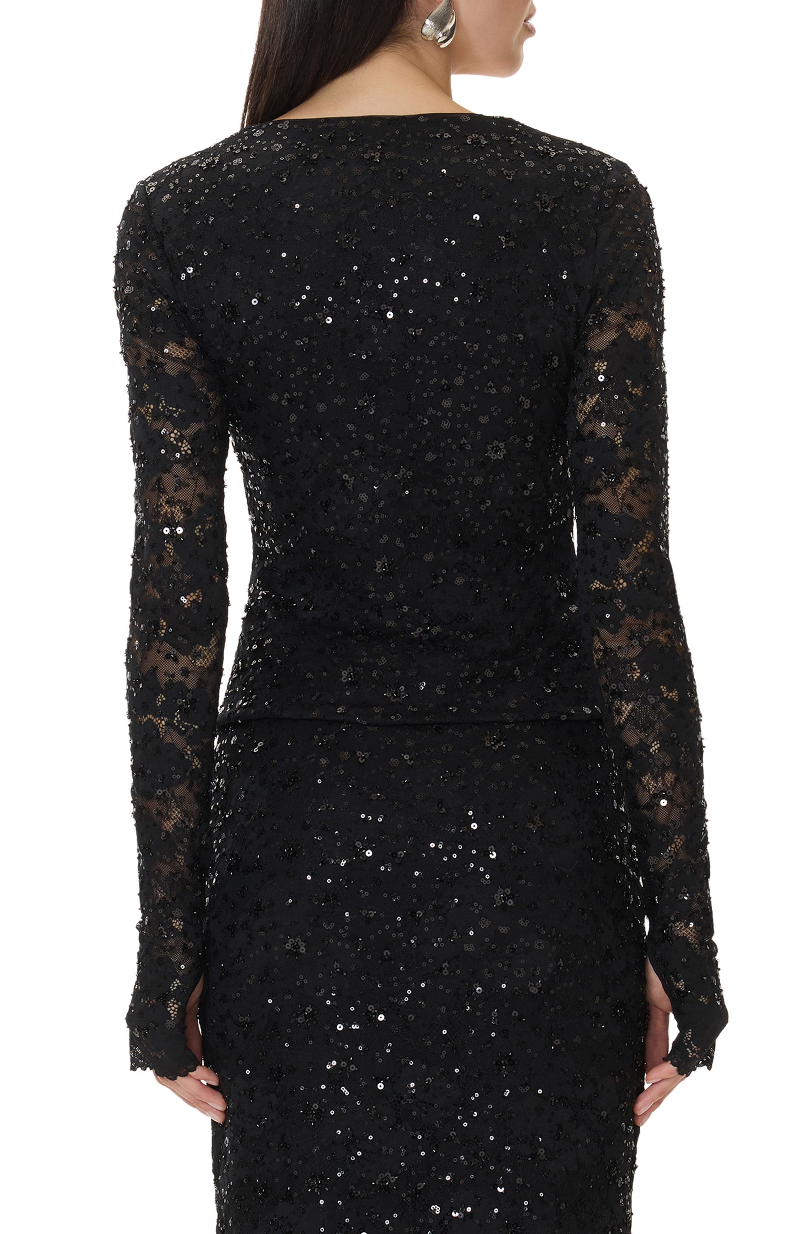 AFRM Ines Beaded Lace Top (Women) | Nordstrom
