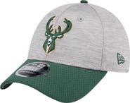 New Era Men's New Era Heather Gray/Hunter Green Milwaukee Bucks Active Digi-Tech Two-Tone 9FORTY Adjustable Hat