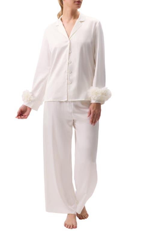 Rya Collection Sweetie Charmeuse Pajamas in Ivory 