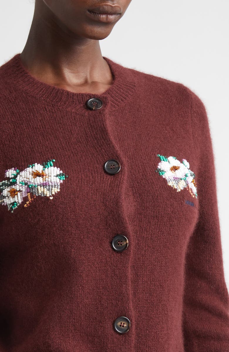 Shushu/Tong Beaded Floral Cashmere & Cotton Cardigan, Alternate, color,