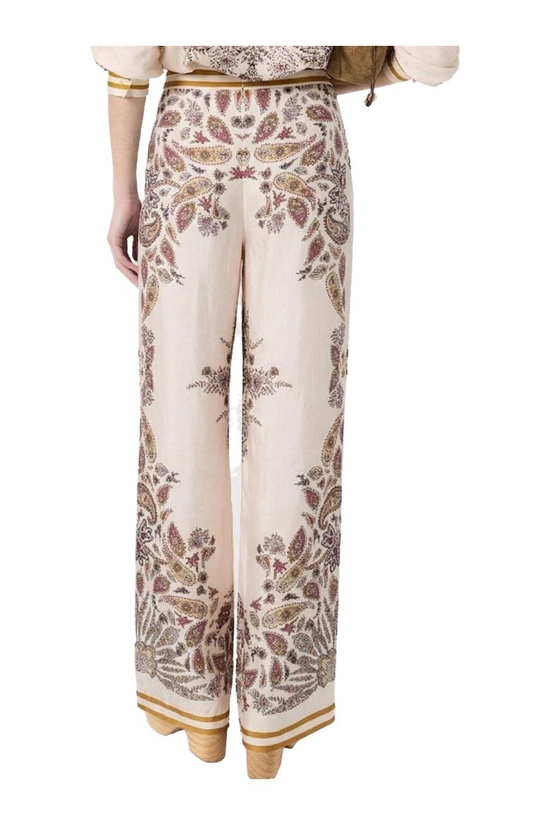 High-Waist Wide-Leg Trousers, Alternate, color, Yellow