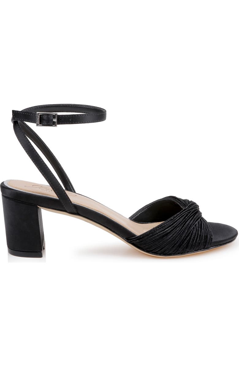 Jewel Badgley Mischka Pretty Ankle Strap Sandal, Alternate, color, Black Satin