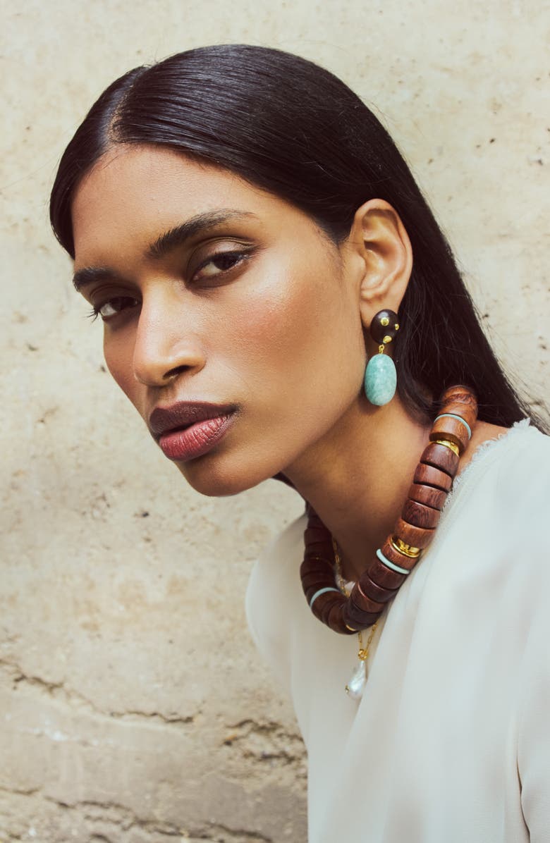 Lizzie Fortunato Las Palmas Collar Necklace, Alternate, color, Brown