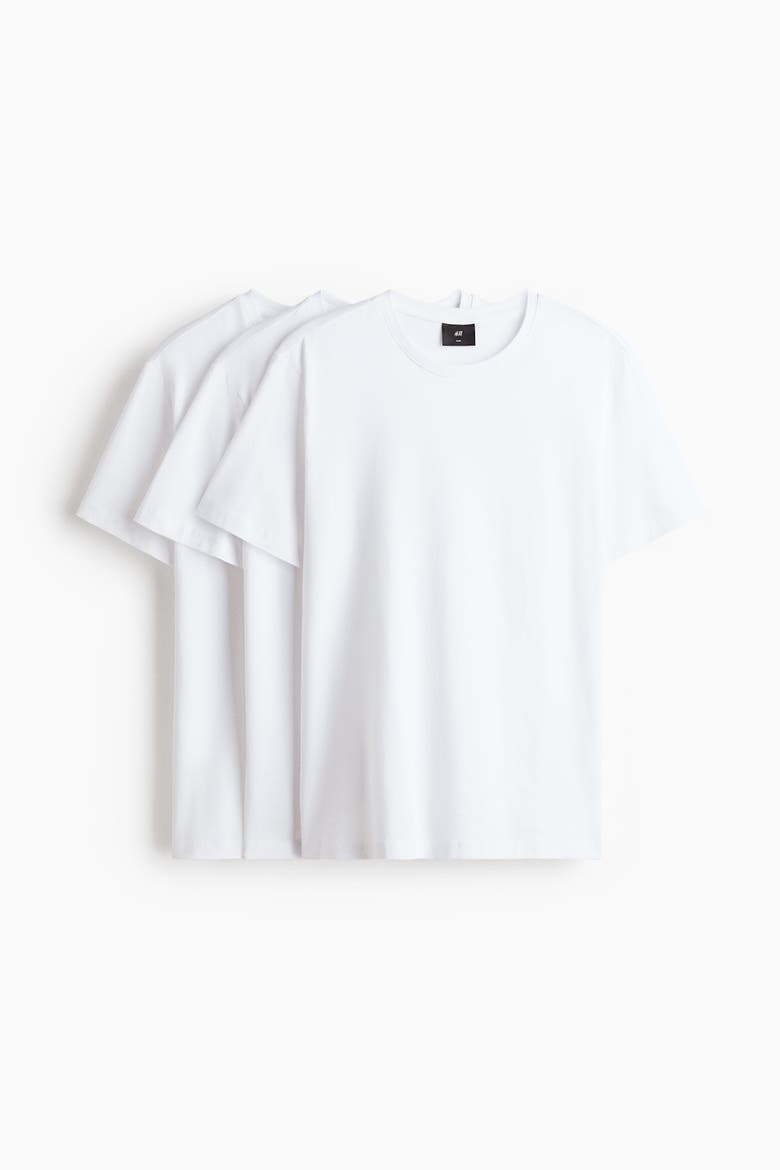 3-pack Slim Fit T-shirts, Main, color, White