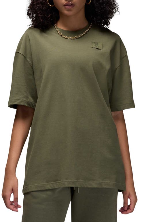 Nike Jordan Flight Essentials Oversized T-shirt In Medium Olive