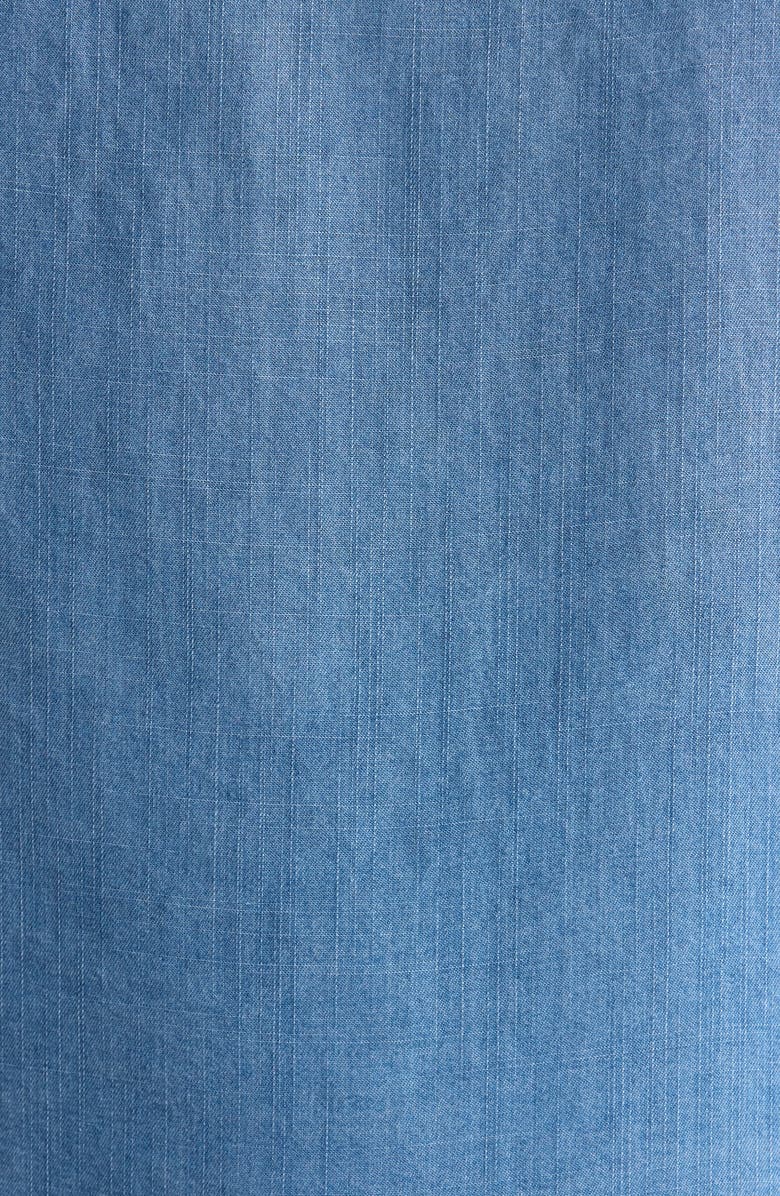 Caslon<sup>®</sup> Flutter Sleeve Popover Chambray Top, Alternate, color, Medium Wash