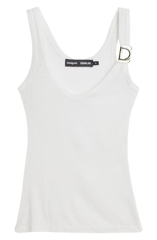 Desigual Hardware Rib Tank In White
