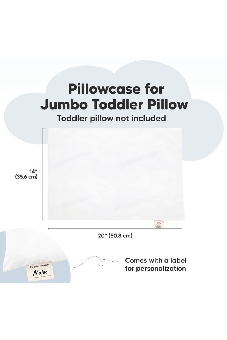 Jumbo Toddler Pillowcase 14X20", Alternate, color, Soft White