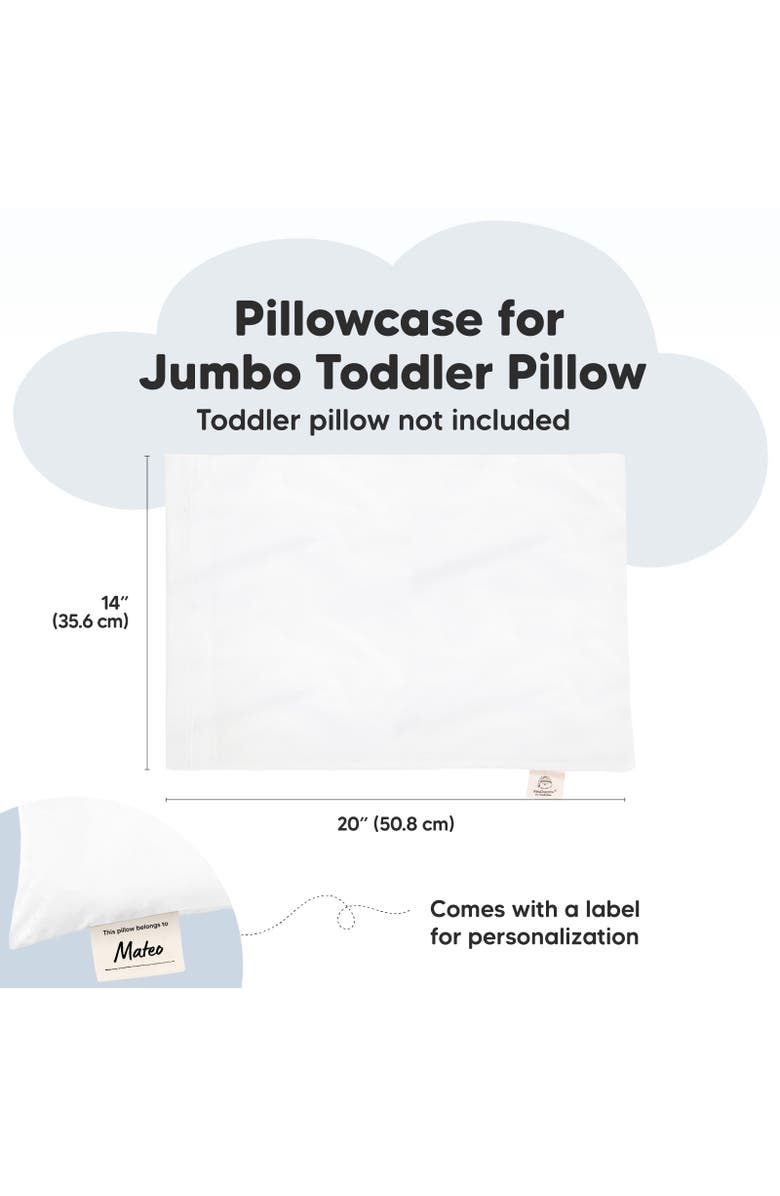 KeaBabies Jumbo Toddler Pillowcase 14X20", Alternate, color, Soft White