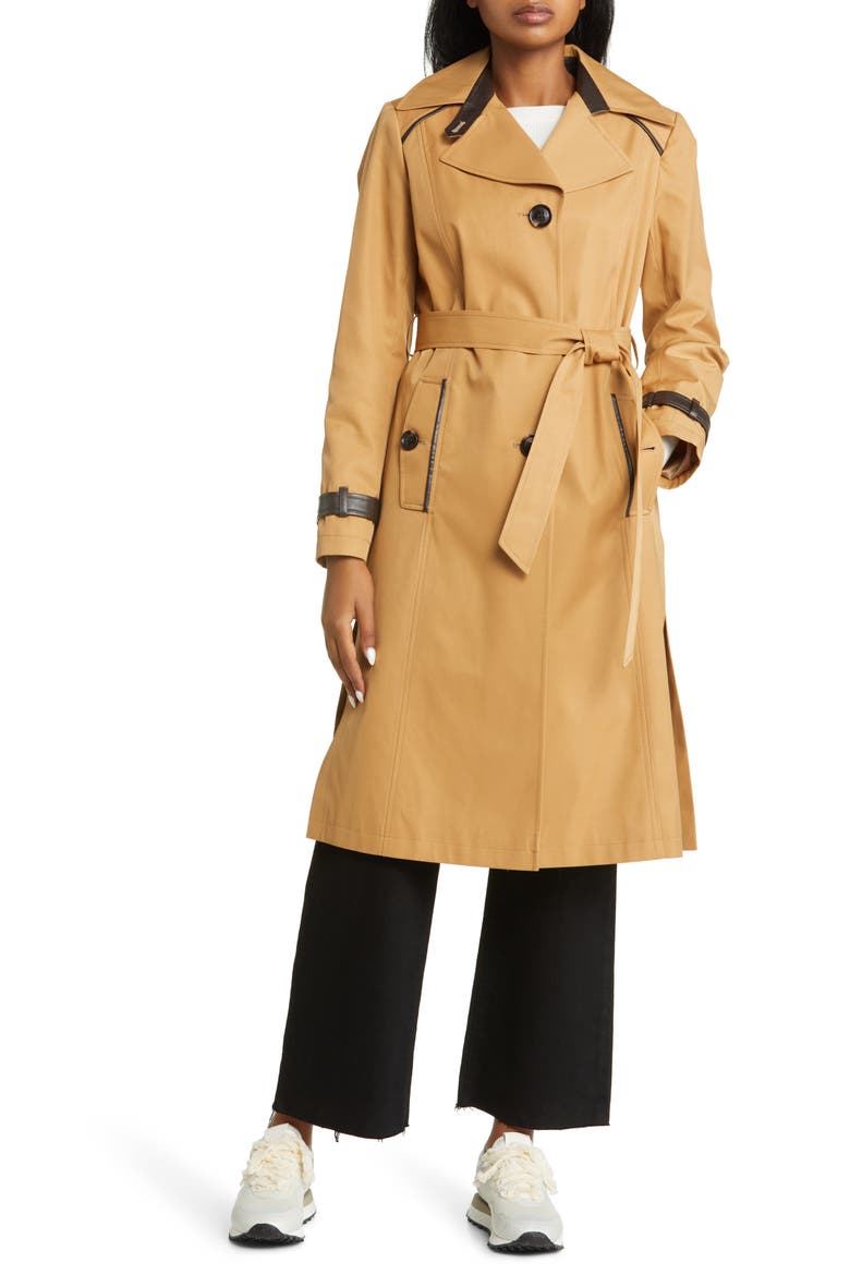 Water Repellent Cotton Blend Trench Coat, Main, color, TUSCAN BROWN